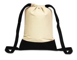 24 Bulk 11 Ounce Cotton Canvas Drawstring Backpack In Black