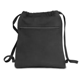 24 Wholesale Premium 12 Ounce Pigment Dyed Cotton Canvas Drawstring Bag In Washed Black