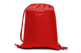 48 Wholesale Performance Drawstring Back Pack With Heavy Duty Matching Cord In Red