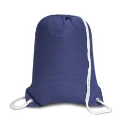 48 Wholesale Jersey Mesh Drawstring Backpack In Navy