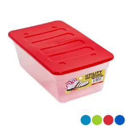48 Pieces Shoe Box 13 X 7.75 X 4.5 6 Qt Clear Bottom/4 Color Lids In Pdq #prime Shoe Box - Footwear Accessories