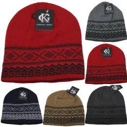24 Pieces Gk Thermal Two Zone Fur Lining Hat Mix Colors - Winter Beanie Hats