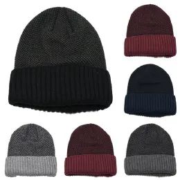 24 Wholesale Men's Winter Hat With Fleece Linning Inside Mix Colors