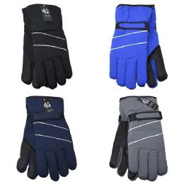 36 Wholesale Ski Gloves Fleece Linning Thermal Mix Colors