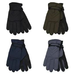 36 Bulk Men's Winter Ski Gloves With Fleece Linning Inside Mix Colors