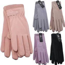 36 Bulk Touchscreen Fashion Gloves Style Fur Linning Mix Colors