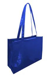 60 Units of Heavyweight 90 Gram Polypropylene Tote Bag With Metallic Coating In Royal - Tote Bags & Slings