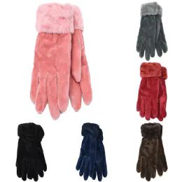 36 Wholesale Fleece Linning Knitted Gloves Mix Colors