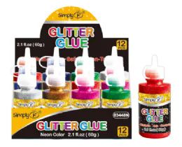 48 Wholesale 2.1 Ounce Glitter Glue Assorted Colors