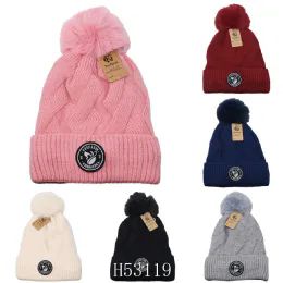24 Pieces One Pom Beanie Chenille Fur Lining - Winter Hats