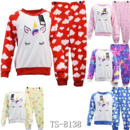 12 Wholesale Fuzzy Pajama Unicorn Style Size S/ M