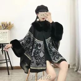 12 of Faux Fur Trim Layers Poncho Cape Cardigan Sweater