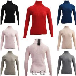 24 Wholesale Knitted Turtle Neck Sweater Elastic Cashmere Size S/ M