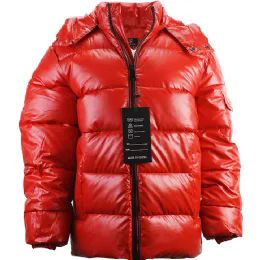 12 Wholesale Women's Short Shiny Jacket Color Red