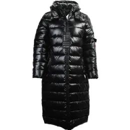 12 Pieces Women's Long Shiny Jacket Color Black - Women's Winter Jackets