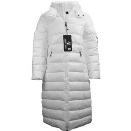 12 Pieces Women's Long Shiny Jacket Color White - Women's Winter Jackets