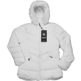12 Wholesale Women's Puffer Jacket Color White