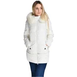 12 Wholesale Women's Puffer Coat Fleece Linning Color White