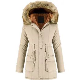 12 Pieces Women's Puffer Long Coat Color Cream - Women's Winter Jackets