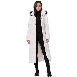 12 Wholesale Women's Puffer Long Coat Color White