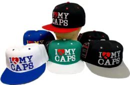 24 Bulk I Love My Caps Snapback Baseball Cap