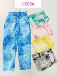24 Wholesale Tie Dye 2 Pattern Rayon Pants Size S