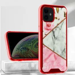 12 Pieces Marble Design Bumper Edge Protection Slim Case For Apple Iphone 13 Pro Max In Red - Cell Phone Accessories