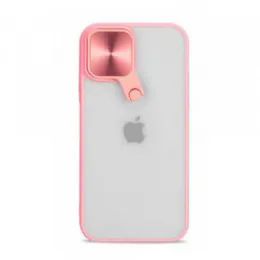 12 of Selfie Camera Lens Protection Case With Stand And BuilT-In Mirror For Apple Iphone 13 Promax 6.7 In Pink