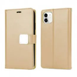12 Pieces Multi Pockets Folio Flip Leather Wallet Case With Strap For Apple Iphone 13 Pro Max 6.7 In Gold - Cell Phone Accessories