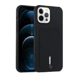 12 Wholesale Card Slot Armor Hybrid Case For Apple Iphone 13 Pro Max 6.7 In Black