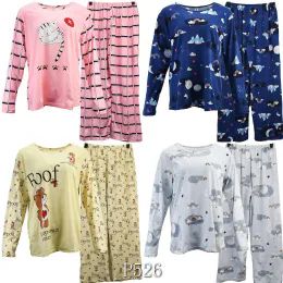 24 Pieces Assorted Print Long Pants Set Size M - Women's Pajamas and Sleepwear