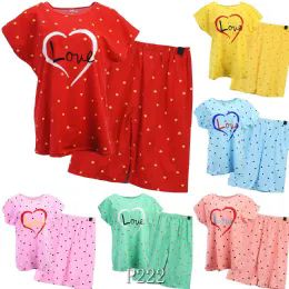 24 Pieces Cotton Love Print Set Size M - Women's Pajamas and Sleepwear