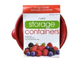 24 Wholesale 4 Pack Plastic Square Food Container