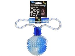 12 Wholesale Glow In The Dark Spiked Ball Dog Toy