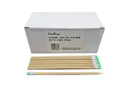 12 Wholesale 144 Ct. #2 Brown Recycled Paper Pencils With Eraser Tip,12 Boxes ( 1728 Pencils )