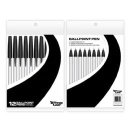 48 Units of Stickpens 12 Pack , Black , Poly Pack - Pens & Pencils