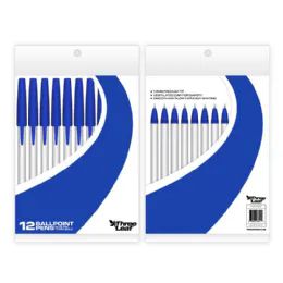 48 Wholesale Stick Pens 12 Pack , Blue, Poly Pack