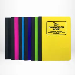 24 Bulk 80 Sheets Assorted Color Poly Cover Composition Notebook, 9-3/4 X 7-1/2, Wide Ruled