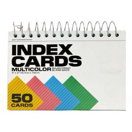 36 Pieces 50 Ct. 3 X 5, Spiral Bound Ruled Color Index Card - Labels ,Cards and Index Cards