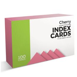 40 Pieces 100 Ct, 3 X 5, Index Cards Unruled, Cherry - Labels ,Cards and Index Cards