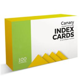 40 Pieces 100 Ct. 3 X 5, Index Cards Unruled, Canary - Labels ,Cards and Index Cards