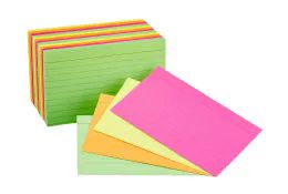 36 Wholesale Ruled Index Flash Cards, Assorted Neon Colored, 3x5 Inch, 300-Count