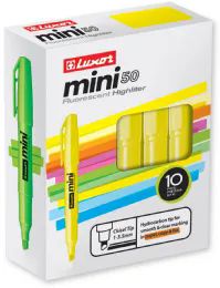 80 Pieces Mini Fluorescent Highlighters With Five Assorted Color (10pk Box) - Highlighter