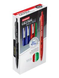 80 Bulk 10 Ct. Luxor Ultra Retractable Ballpoint Pen, Fine Point Pen (0.7 Mm) Assorted Color 10- Count Box,