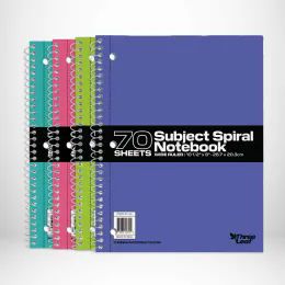 24 Wholesale 70 Ct.10.5 X 8 1- Sub Spiral Notebook, wr