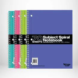 24 Pieces 70 Ct. 10.5 X 8 1- Sub Spiral Notebook , cr - Notebooks