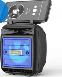 12 Units of Led Light Portable Phone Holder Stand Bluetooth Wireless Speaker In Blue - Speakers and Microphones