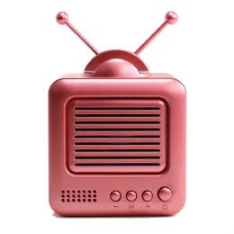 12 Units of Retro Tv Design Heavy Bass Portable Bluetooth Speaker In Pink - Speakers and Microphones