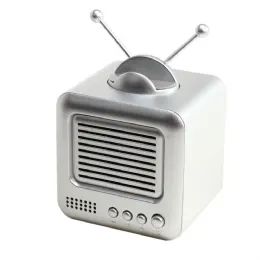 12 Units of Retro Tv Design Heavy Bass Portable Bluetooth Speaker In Silver - Speakers and Microphones