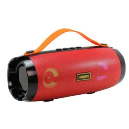 6 Units of Led Light Portable Bluetooth Speaker With Carry Handle And Phone Stand In Red - Speakers and Microphones